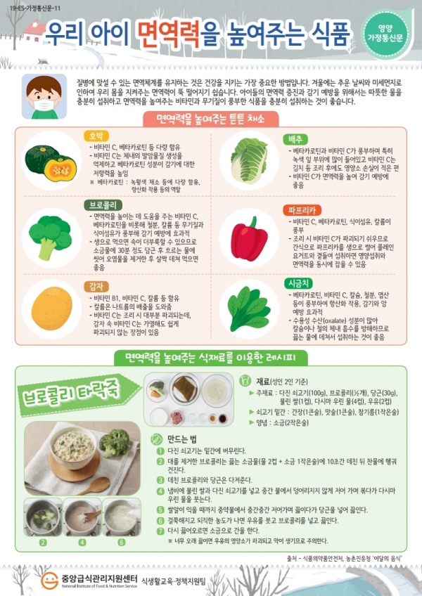 아이의 면역력을 높여주는 음식