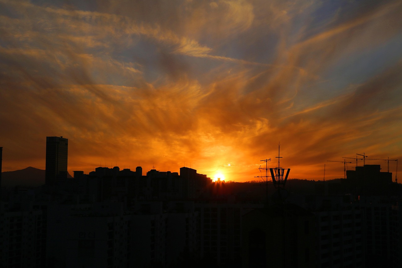 여름 해질 무렵 가장 예벘던 장소