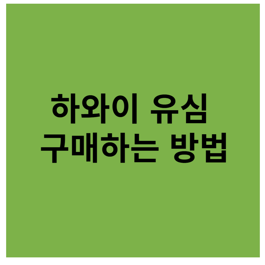 하와이 유심 구매하는 방법