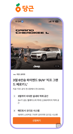 당근 리드폼 광고 사례, 지프 광고 사례