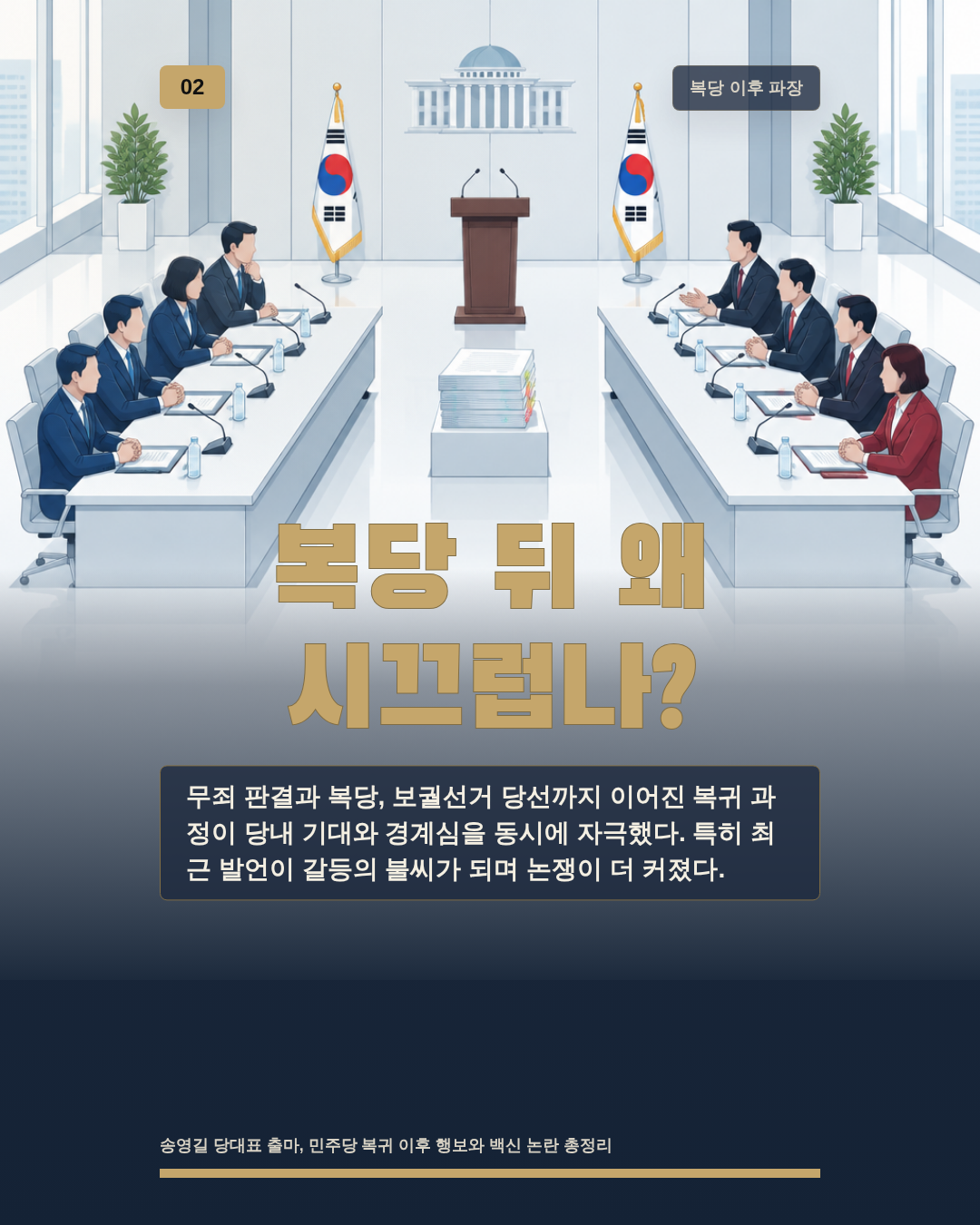 복당 뒤 왜 시끄럽나?