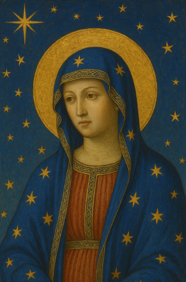 중세 성모상 배경의 별무늬