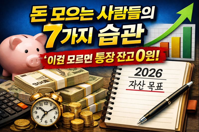 [2026] 돈 모으는 사람들의 &lsquo;7가지 습관&rsquo; &mdash; 이걸 모르면 또 한 해 통장 잔고 0원입니다