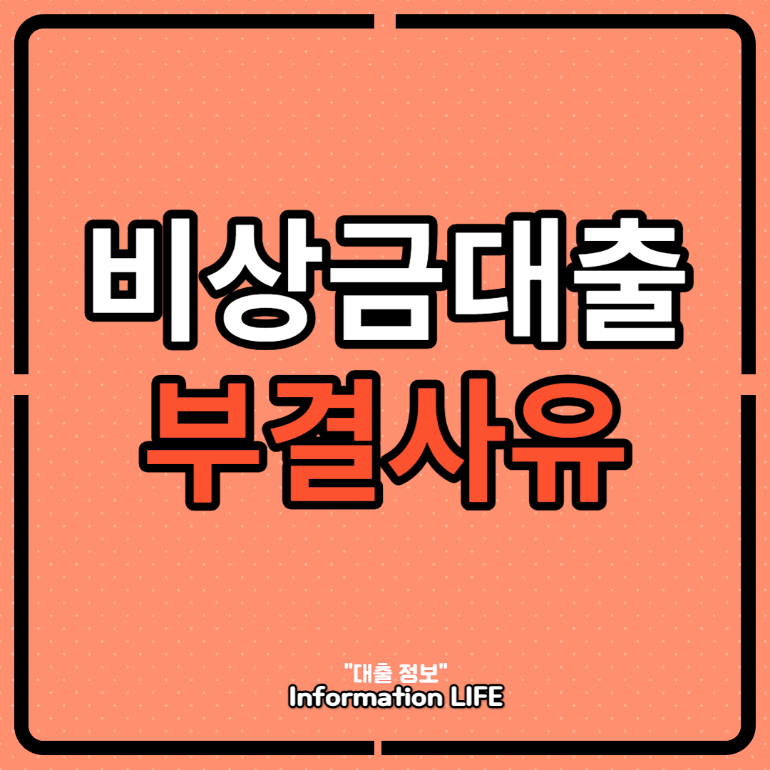 비상금대출 부결사유