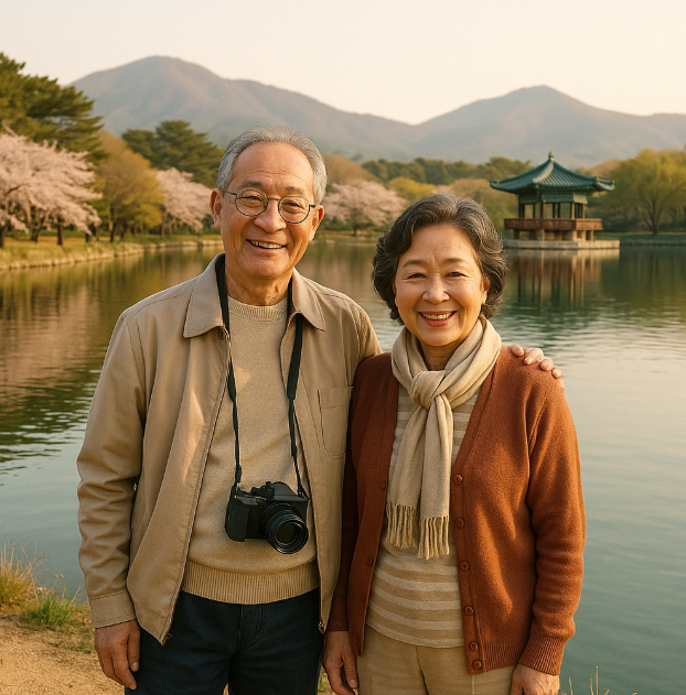 60대부부 경주 보문단지 여행 사진