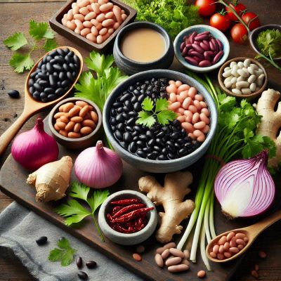 작두콩, 검은콩, 생강, 홍삼, 양파, 미나리, 된장 이미지