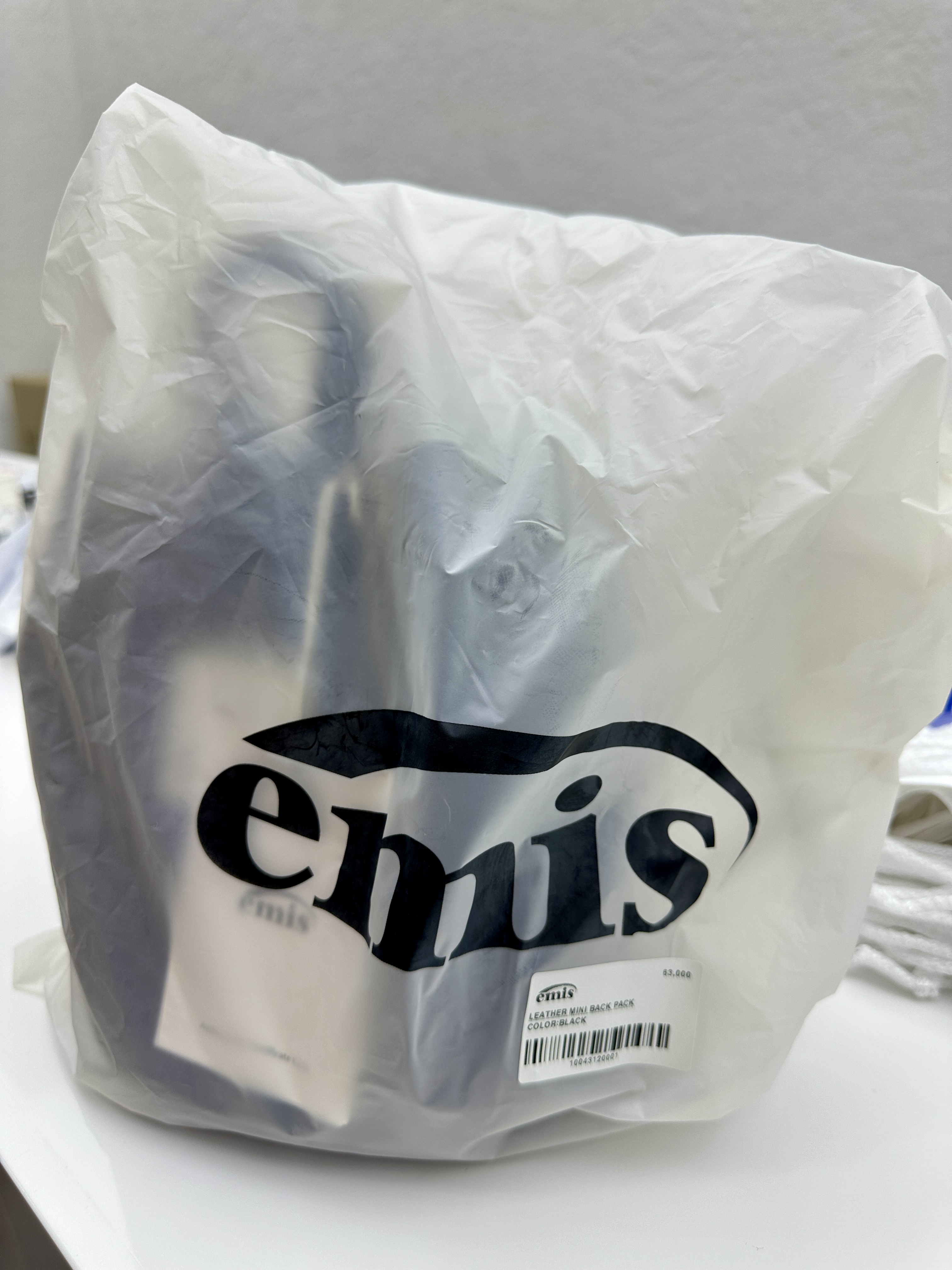 이미스 레더 미니 백팩 블랙