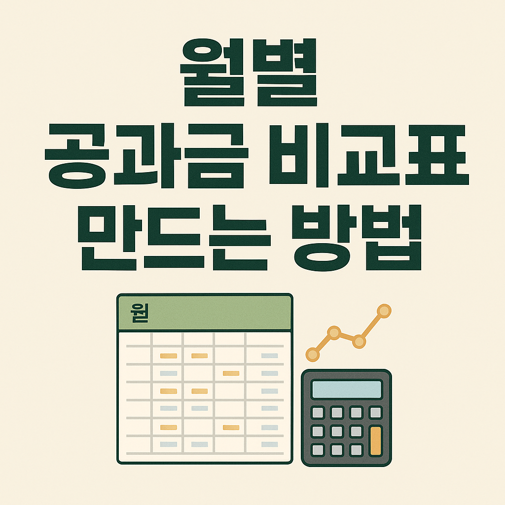 월별 공과금 비교표 만드는 방법 – 체계적인 가계관리의 첫걸음