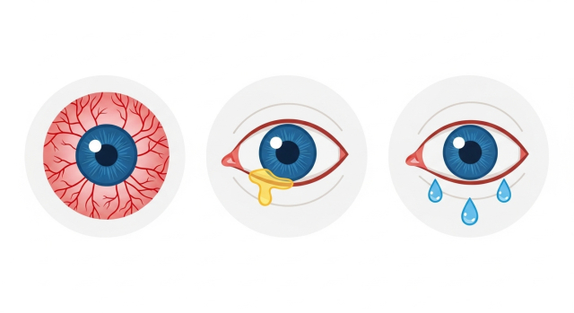 결막염·각막염을 떠올리게 하는 충혈·눈곱·눈물 증상 아이콘