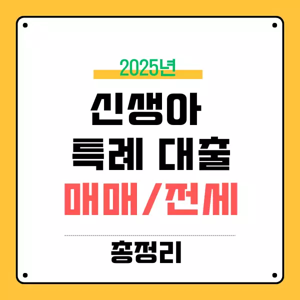 신생아 특례대출 매매와 전세