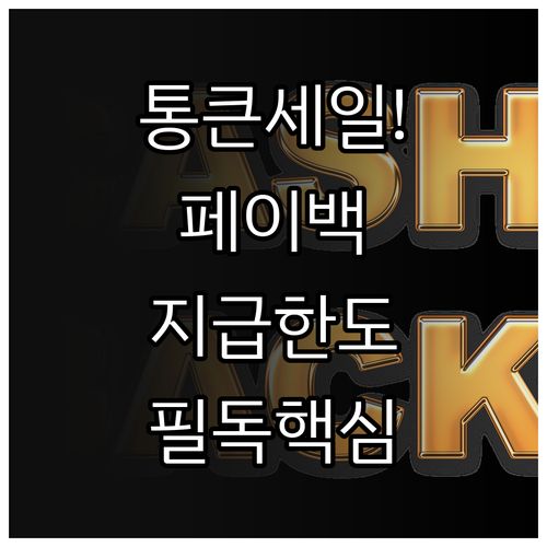 통큰세일 페이백 행사 기간과 1인당 ..