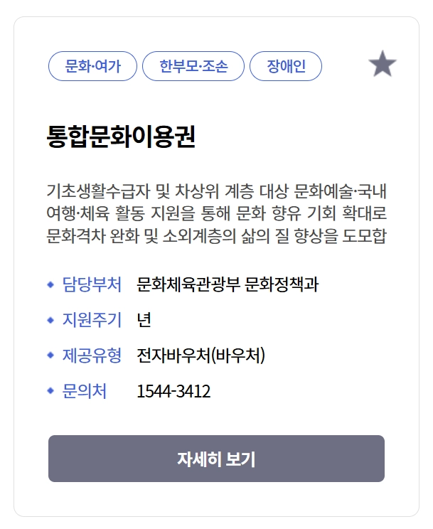 통합문화이용권 신청자격, 활용방법, 지원금액 3분확인