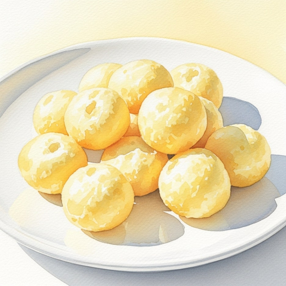 접시 위에 소복이 담긴 황치즈 과자