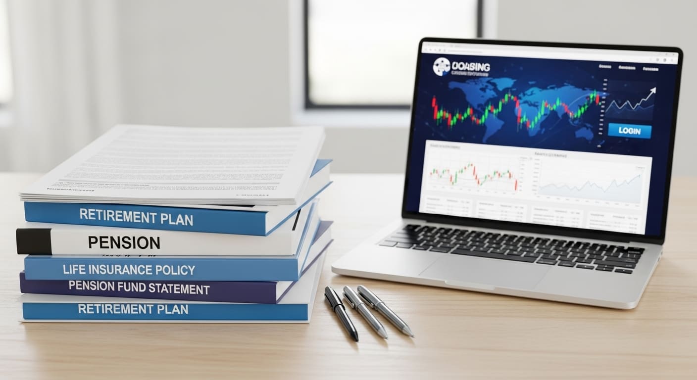 생명보험 계약서와 관련 서류 묶음 