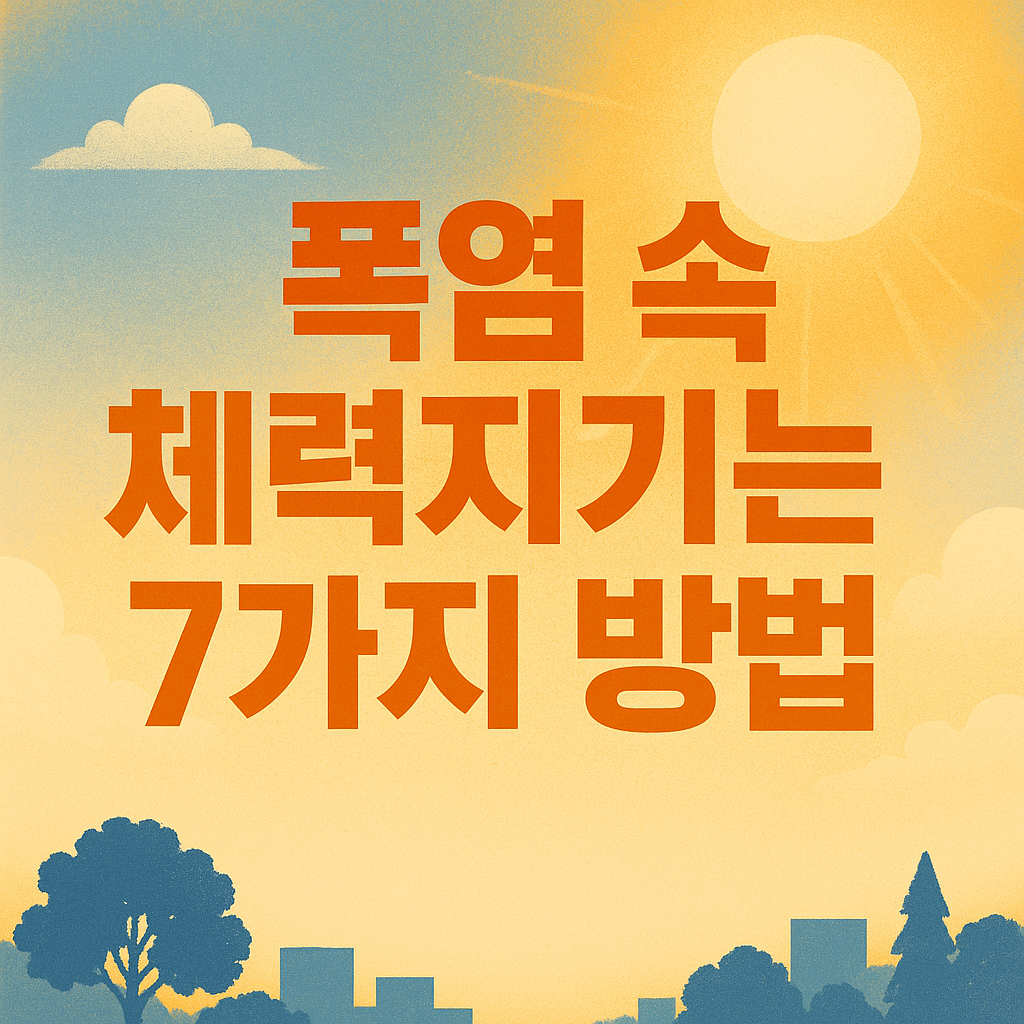 폭염 속 체력지키는 7가지 방법