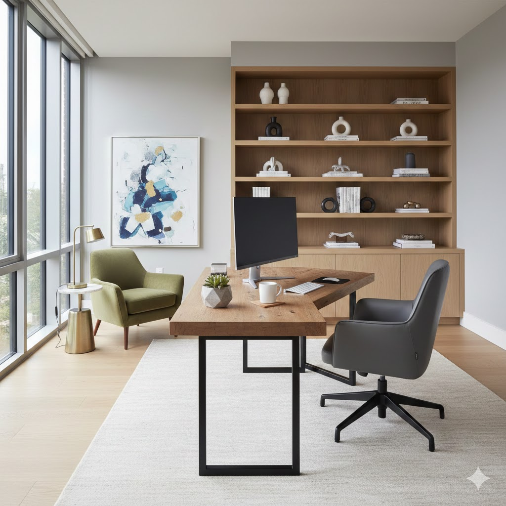 현대적인 홈오피스 환경 예시