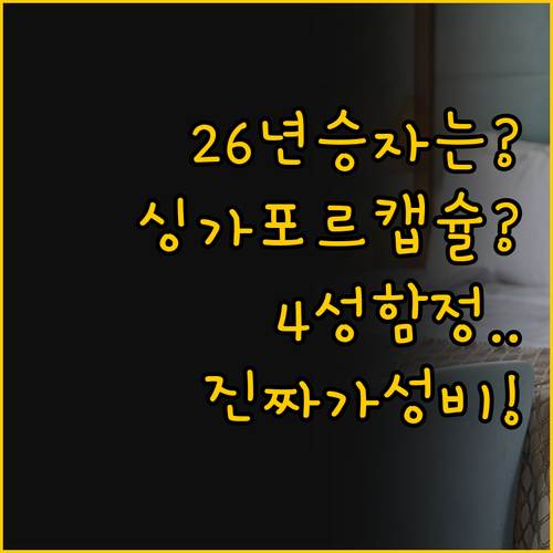 2026년 싱가포르 신축 캡슐호텔 v..