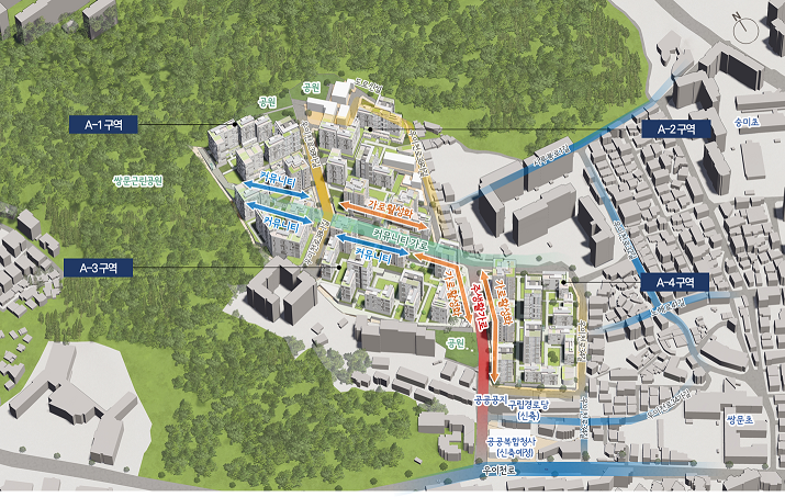 서울 모아타운 &amp; 모아주택 - 마포구 망원동&amp;#44; 도봉구 방학동 &middot; 쌍문동 4건 통합심의 통과 [위치 조감도]