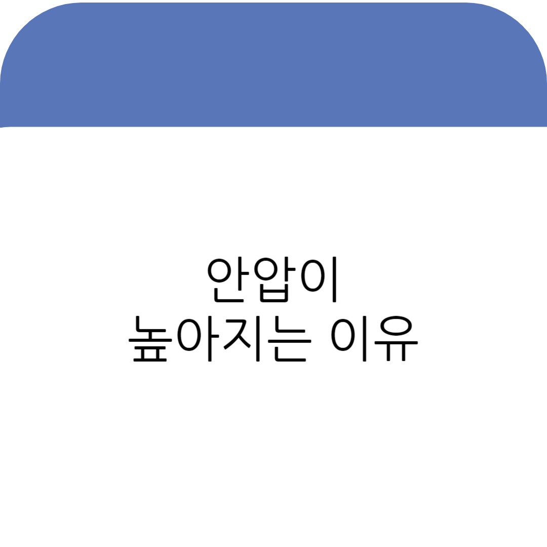 안압이 높아지는 이유