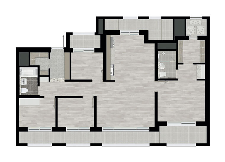천안 롯데캐슬 더 청당 - 99 비확장 평면도