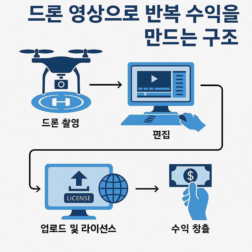 드론 영상으로 반복 수익을 만드는 구조 인포그래픽