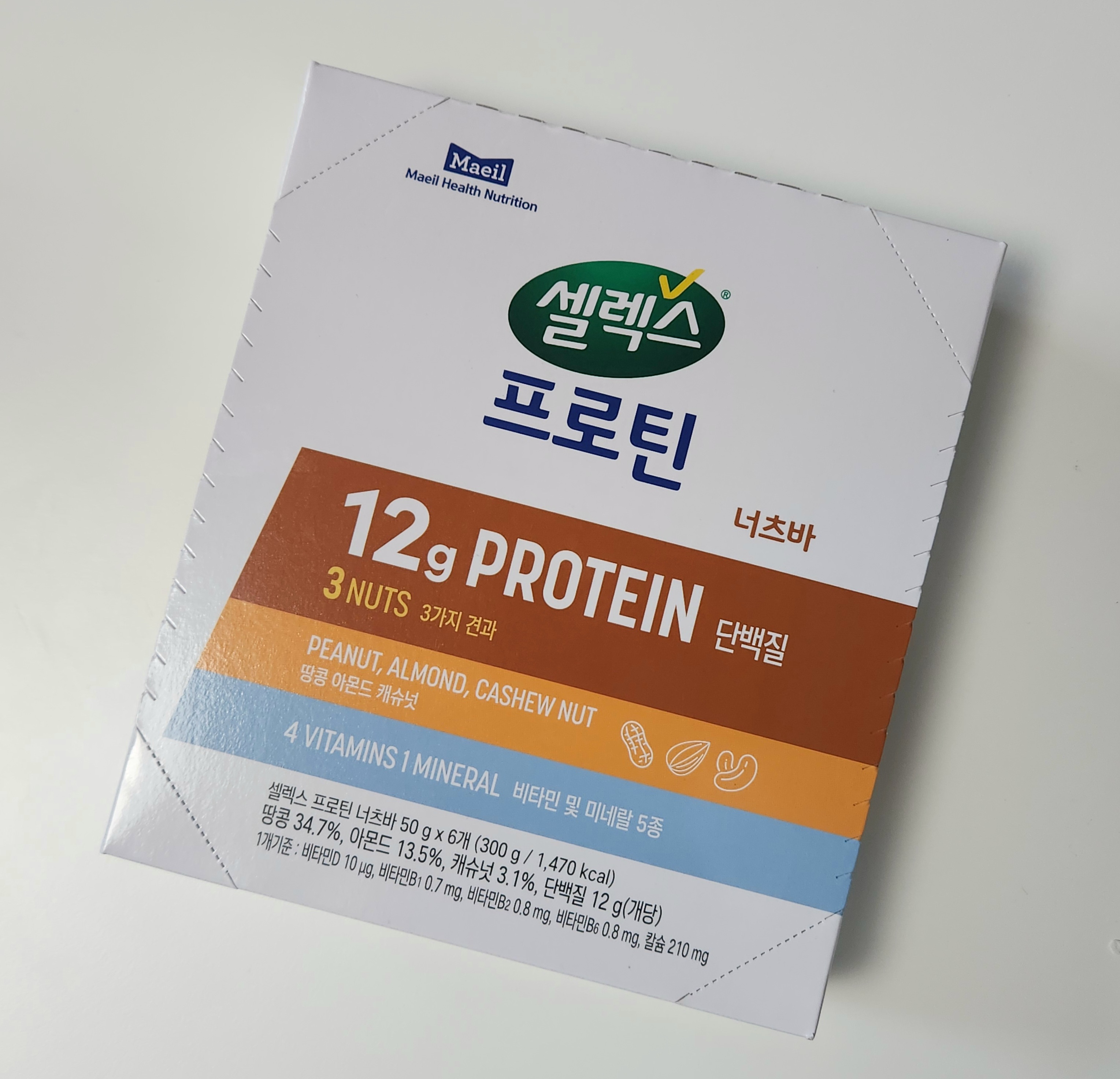 단백질 보충제 셀렉스 프로틴 너츠바 영양성분