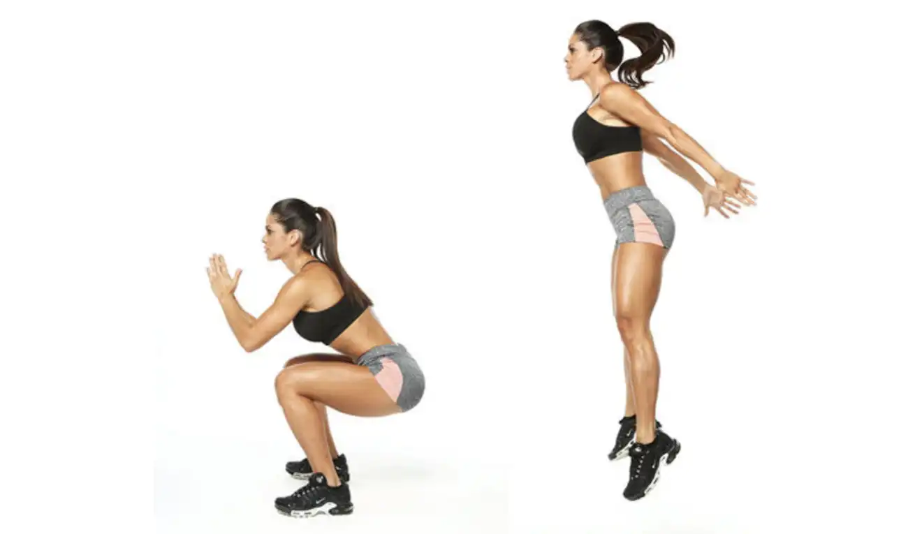 스쿼트점프-운동하는-여자