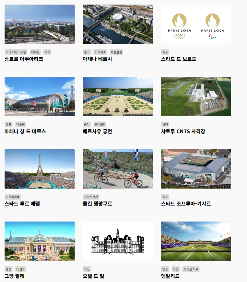2024 파리올림픽 공식 경기장소