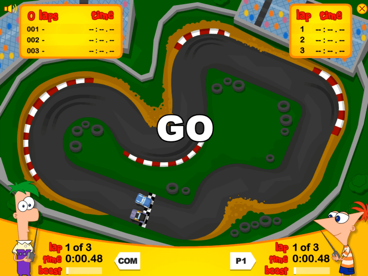 피니와퍼브-자동차-플래시게임-시작-화면