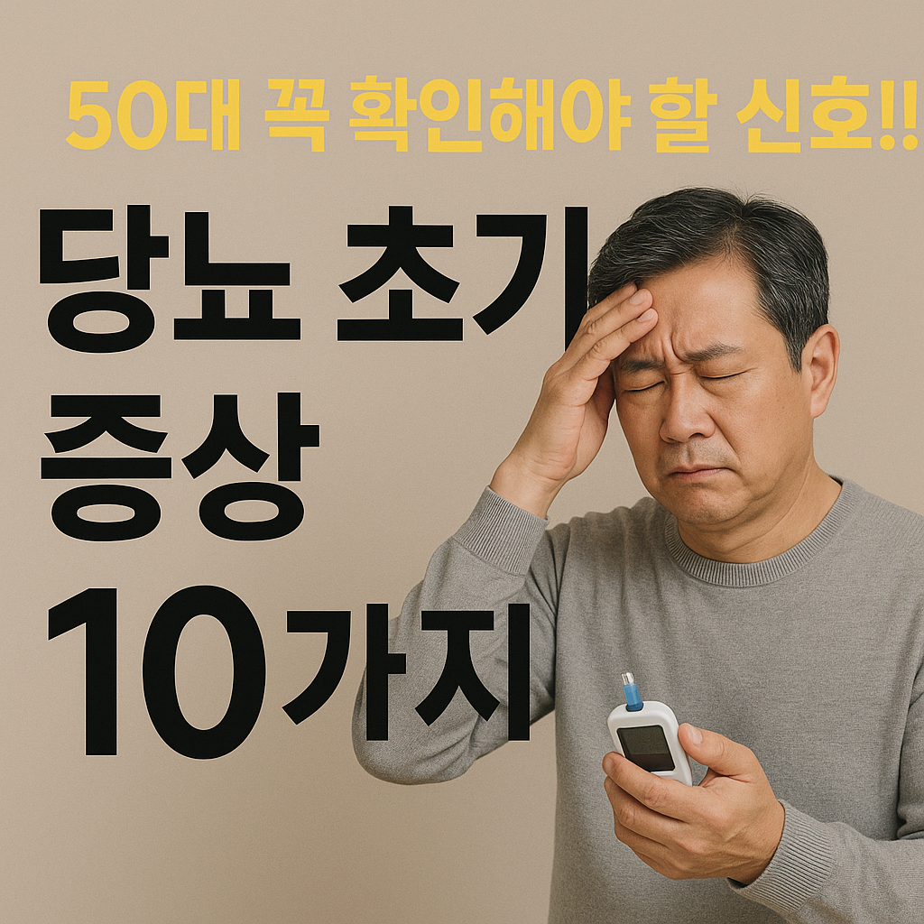 당뇨 초기 증상을 고민하는 50ㄷ대 중년 남성의 모습