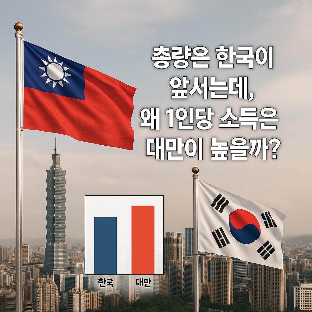 총량은 한국이 앞서는데, 왜 1인당 소득은 대만이 높을까? 관련된 사진