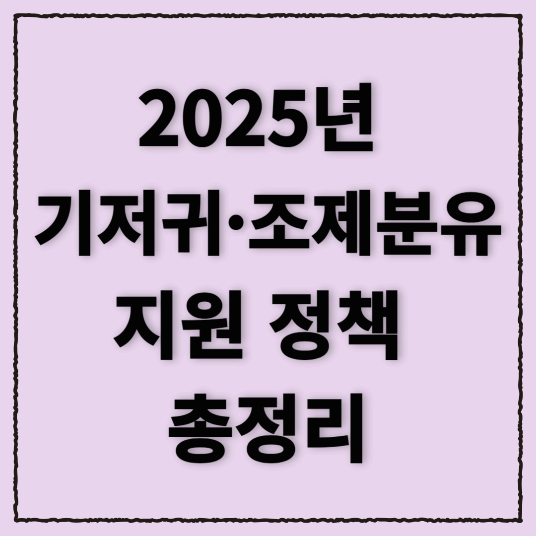 2025년 기저귀·조제분유 지원 정책 총정리