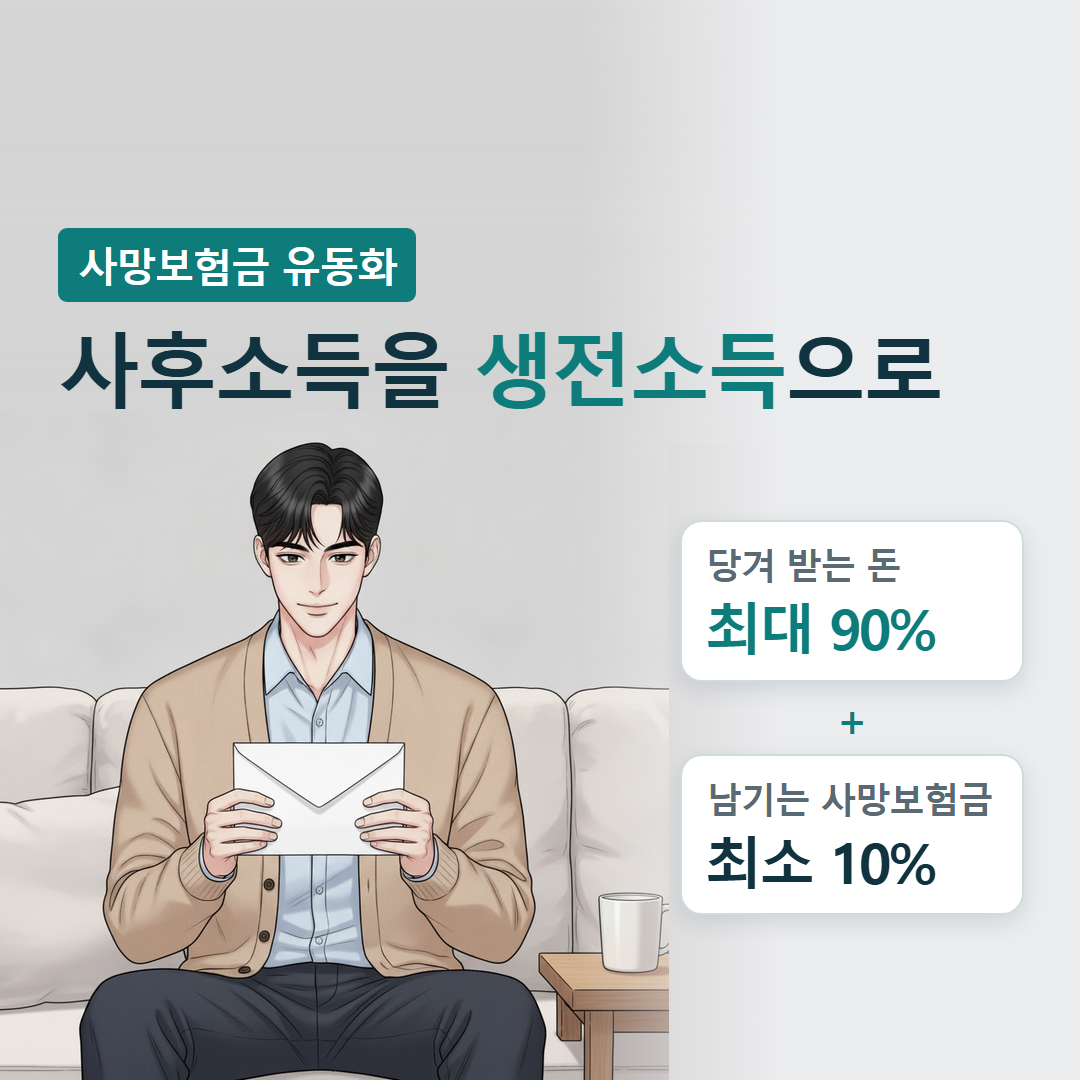 사망보험금 유동화가 사후소득을 생전소득으로 바꾸는 구조를 보여주는 대표 이미지