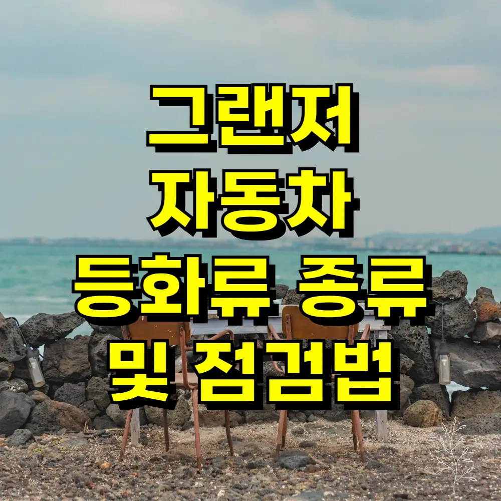 그랜저 자동차 등화류 종류 및 점검법