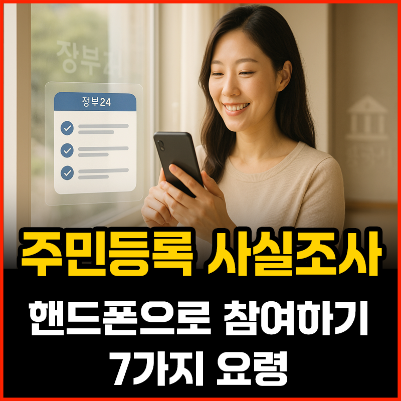 2025 주민등록 사실조사, 핸드폰으로 참여하기 7가지 요령 타이틀