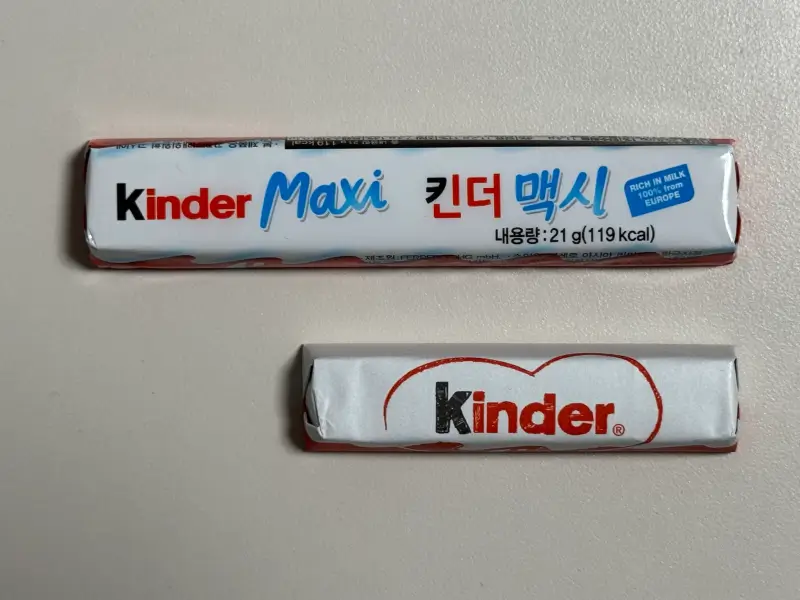 킨더 맥시와 킨더 초콜릿 사진