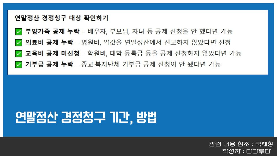 연말정산 경정청구 기간 방법