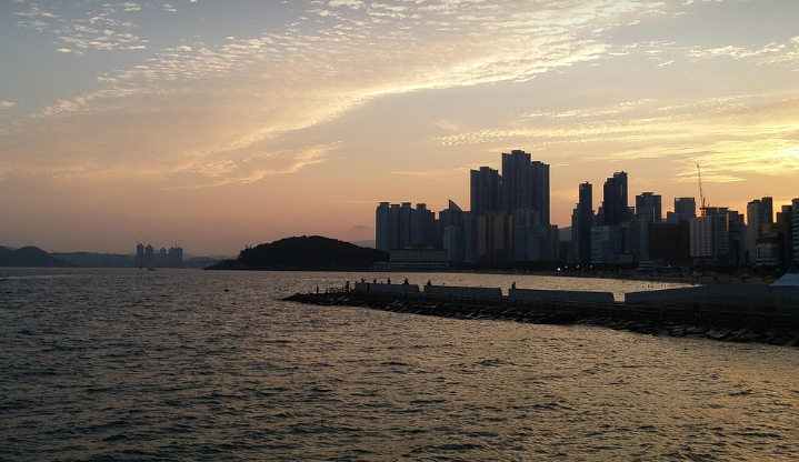 해운대 석양 사진