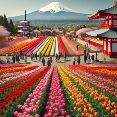일본 튤립 축제 관련 사진