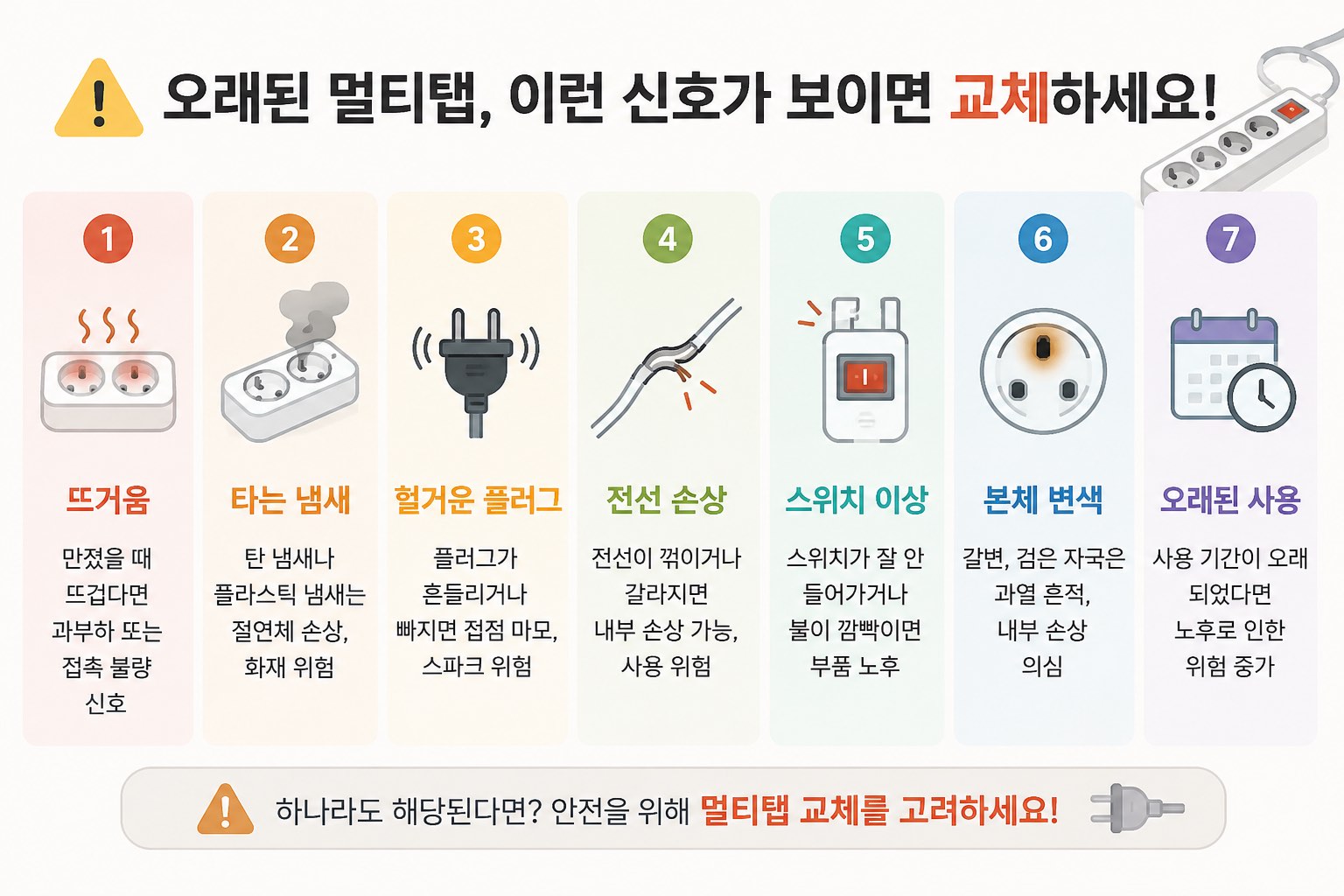 오래된 멀티탭의 위험 신호 7가지