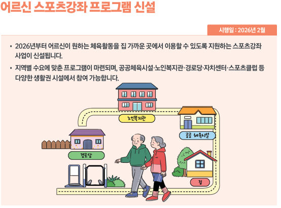 어르신 스포츠강좌 프로그램 신설
