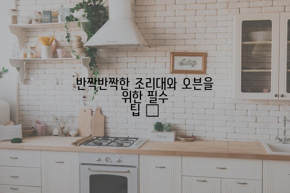 반짝반짝한 조리대와 오븐을 위한 필수 팁 ✨