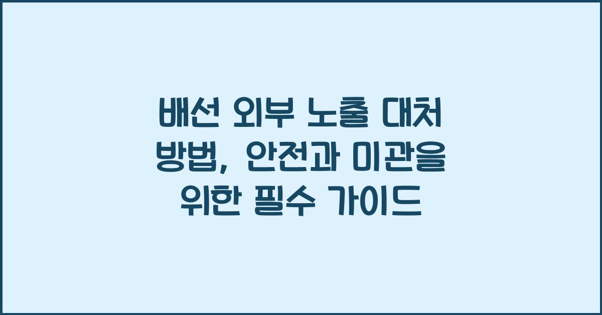 배선 외부 노출 대처