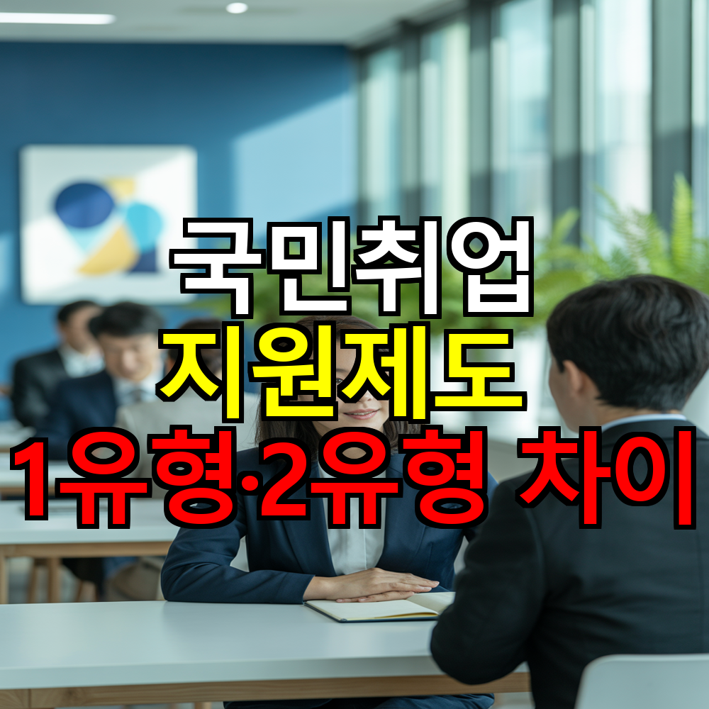 국민취업지원제도 1유형·2유형 차이와 지원내용 총정리