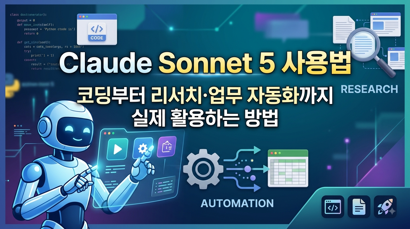 Claude Sonnet 5 사용법｜코딩부터 리서치&middot;업무 자동화까지 실제 활용하는 방법