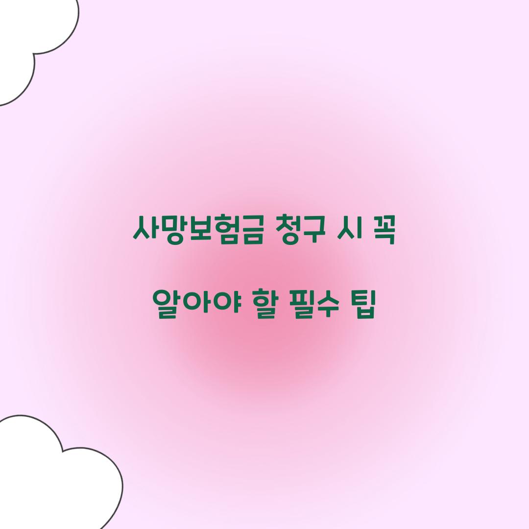 사망보험금 청구