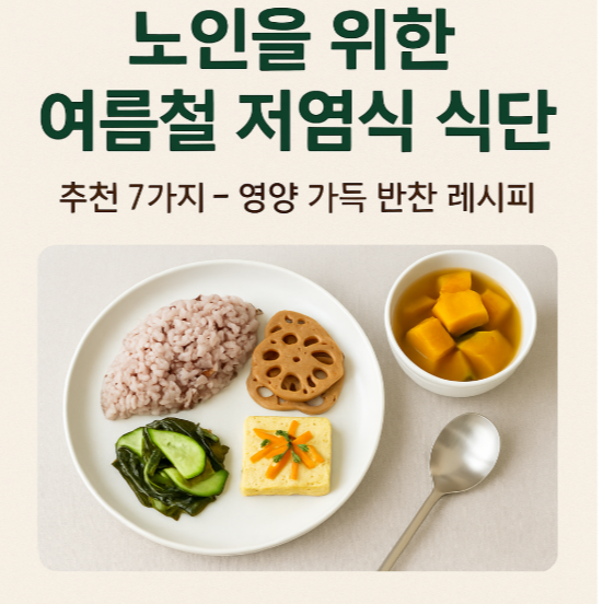 노인 건강을 위한 여름철 저염식 식단 추천 7가지 - 영양 가득 반찬 레시피까지!