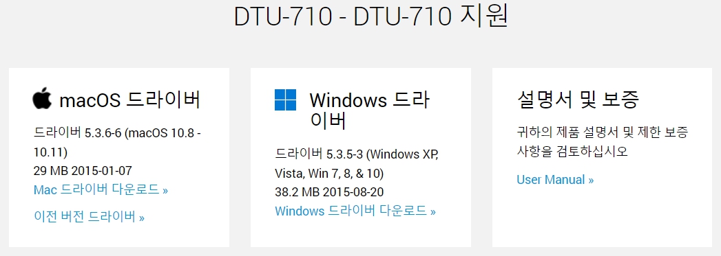 와콤 액정타블렛 DTU-710 드라이버 설치 다운로드
