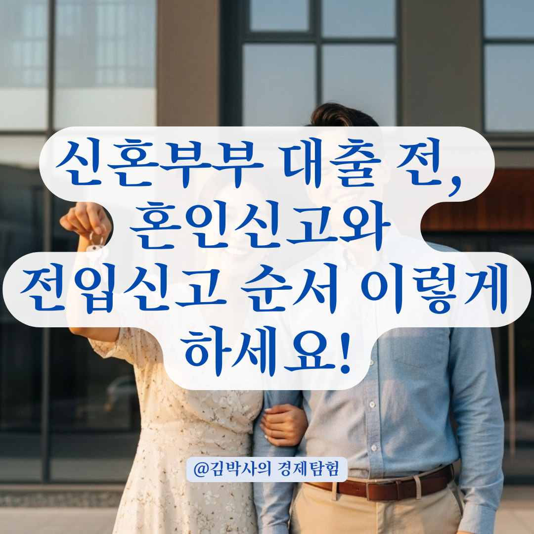 신혼부부 생애최초 대출 전, 전입·혼인신고 순서에 따른 유의사항 정리.