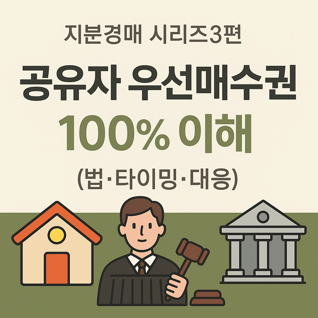지분경매 시리즈3편, 공유자 우선매수권 100% 이해(법&middot;타이밍&middot;대응)